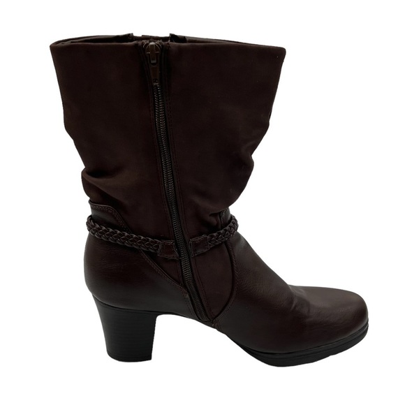 Lifestride Brown Keynote Slouch Block Heel Boots Size 9.5 Women's - Picture 5 of 12